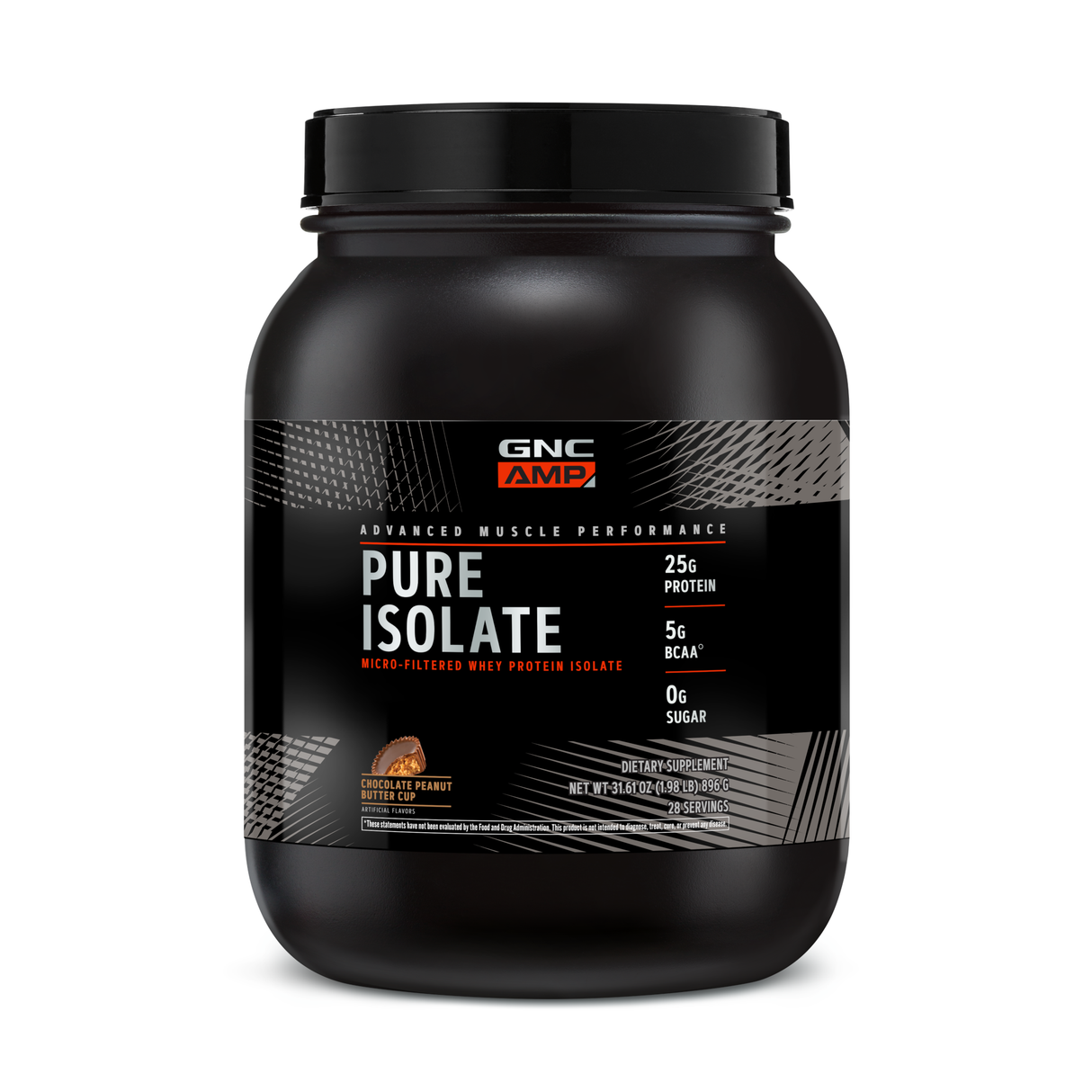 GNC AMP PURE ISOLATE CHOCOLATE MANTEQUILLA DE MANÍ 28 SERVS