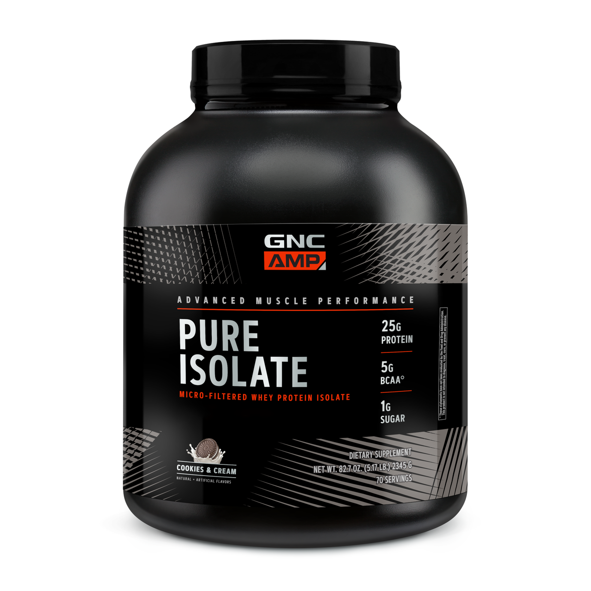 GNC AMP - PURE ISOLATE COOKIES AND CREAM, 70 SERVINGS (4.94 LBS)