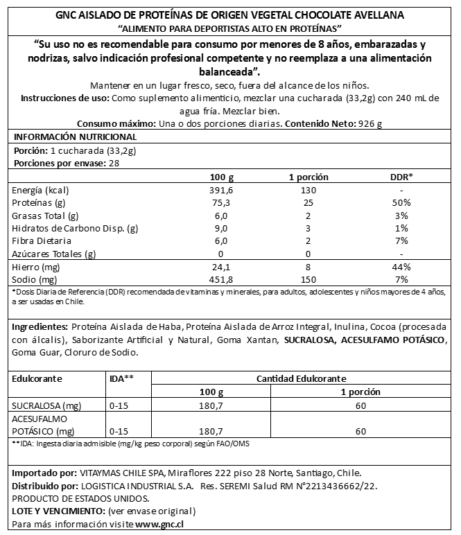 GNC AMP - PLANT ISOLATE CHOCOLATE HAZELNUT, 28 SERVINGS
