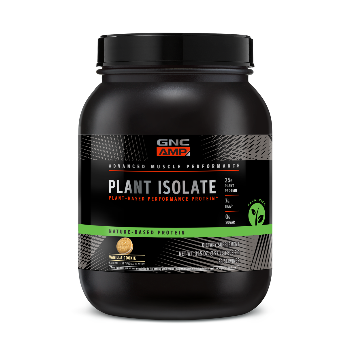 GNC AMP PLANT ISOLATE VAINILLA Y GALLETA 28 SERVIDAS