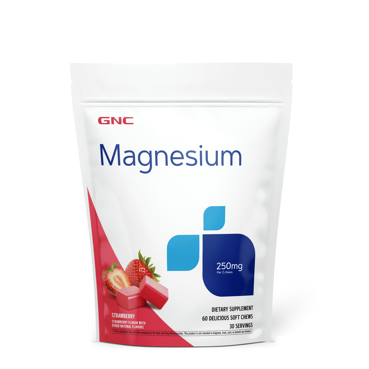 GNC MAGNESIO 250 MG, 60 MASTICABLES