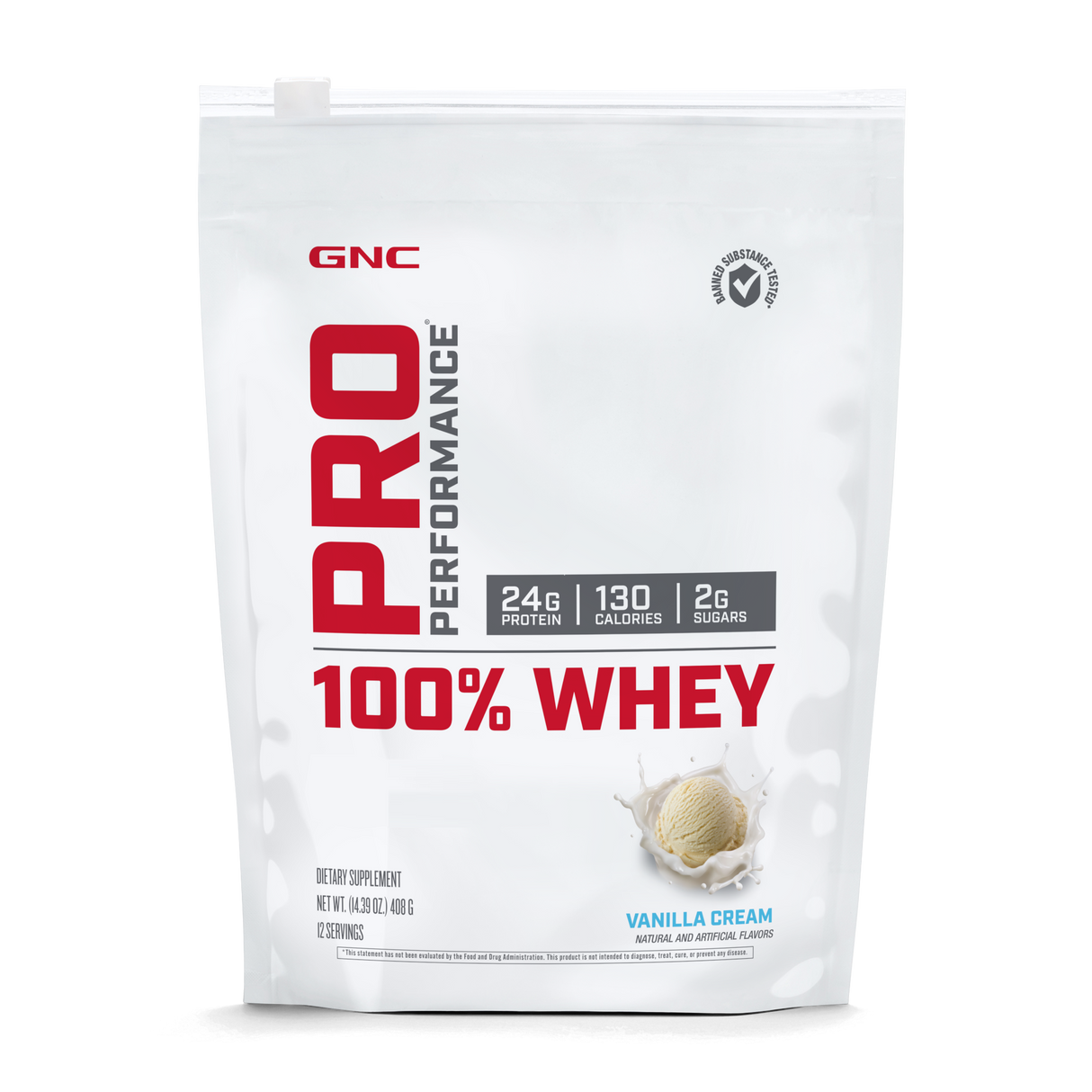 GNC - BATIDO DE PROTEINA (SUERO DE LECHE) VANILLA, 12 SRVS