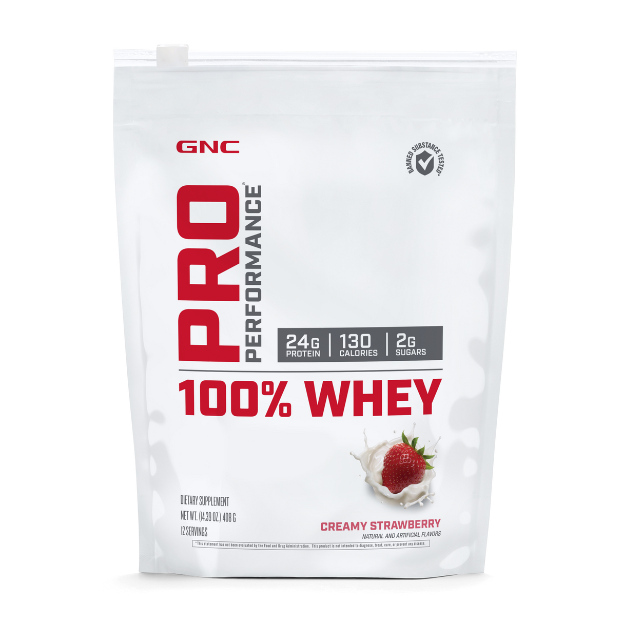 GNC - BATIDO DE PROTEINA (SUERO DE LECHE) FRUTILLA, 12 SRVS