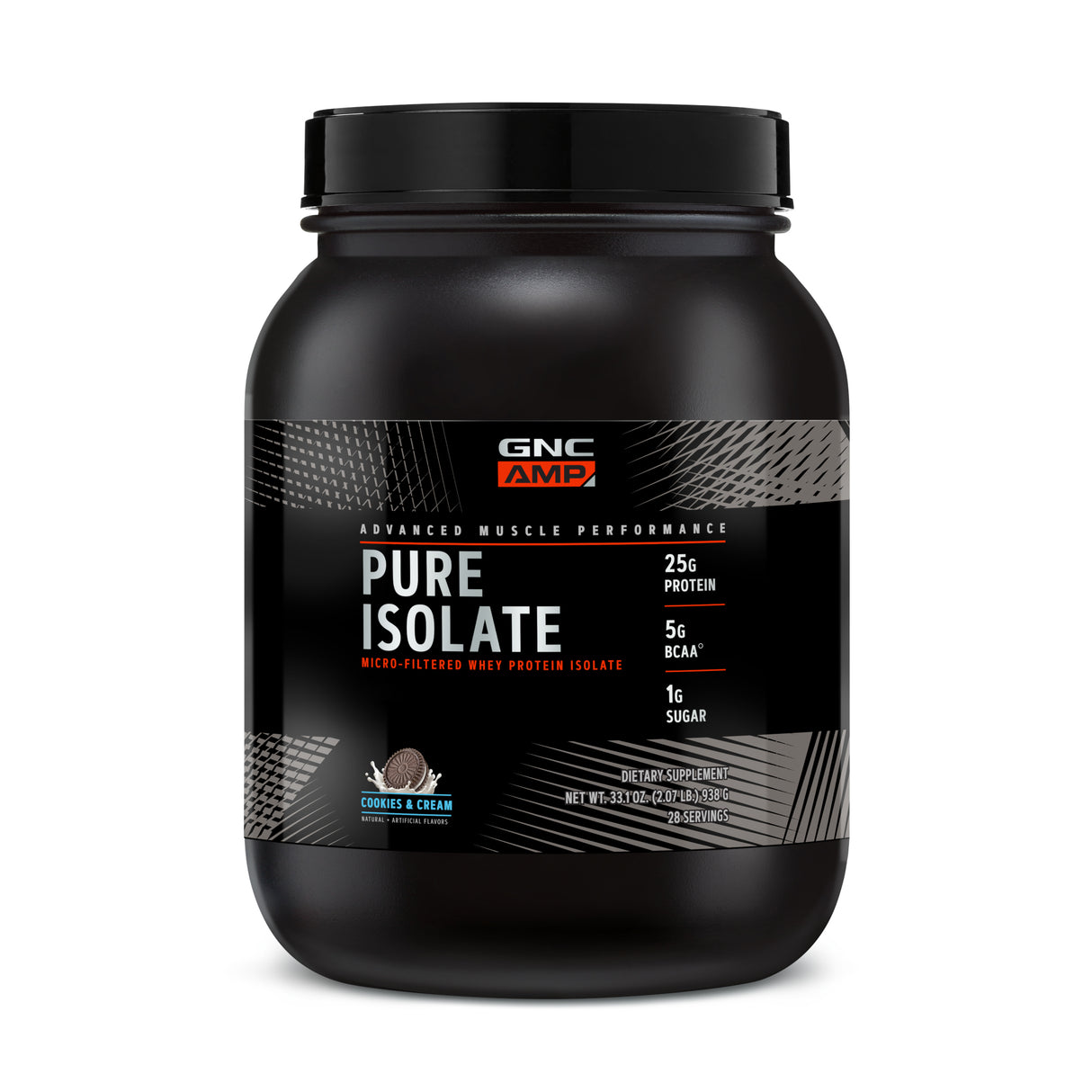 GNC AMP - PURE ISOLATE COOKIES N CREAM, 28 SERVINGS (2.07 LBS)