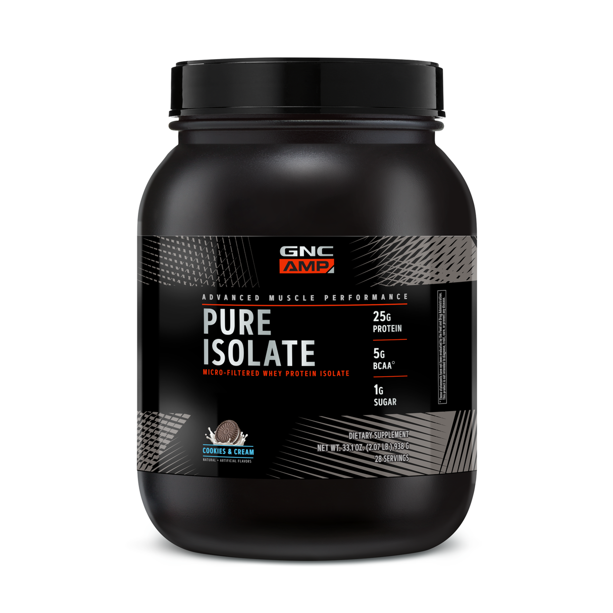 GNC AMP - PURE ISOLATE COOKIES N CREAM, 28 SERVINGS (2.07 LBS)
