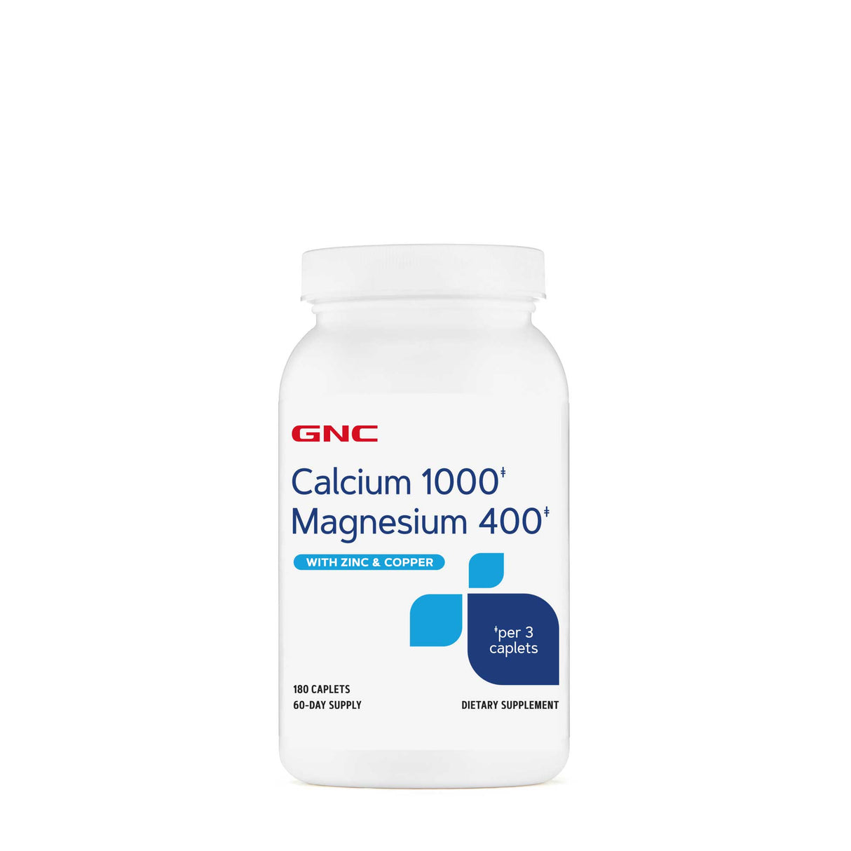 GNC - CALCIO 1000, MAGNESIO 400, 180 COMP.